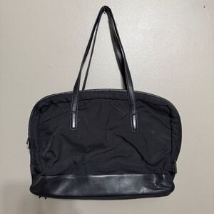 Tumi Black Nylon and Leather Tote Bag